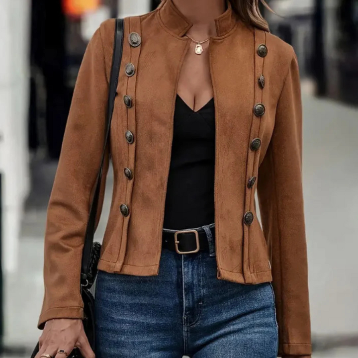 Damen Blazer mit langem Ärmel und Stehkragen