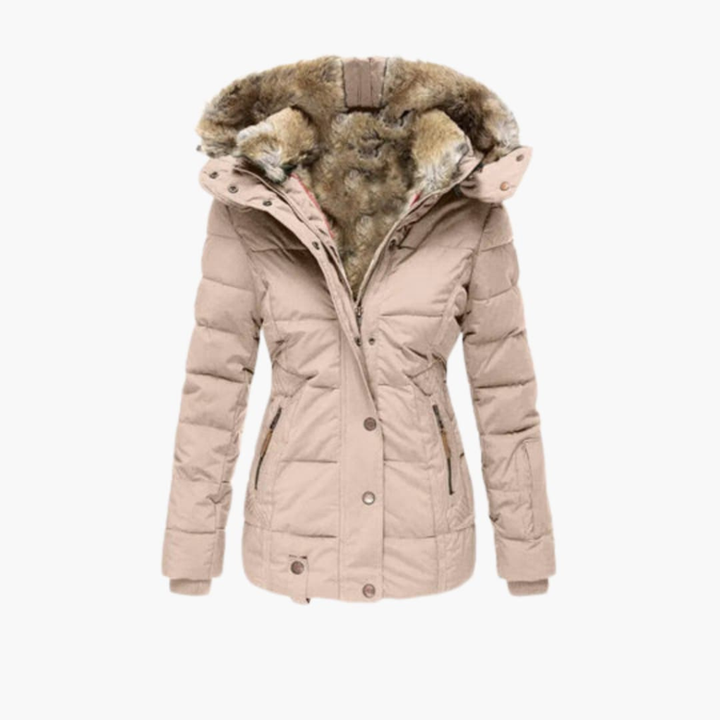 Damenjacke mit geprägter Oberfläche und Verschlüssen