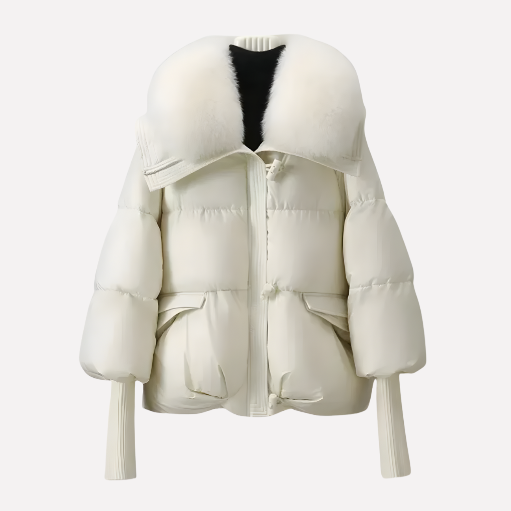 Damen Pufferjacke mit Kunstfellkragen