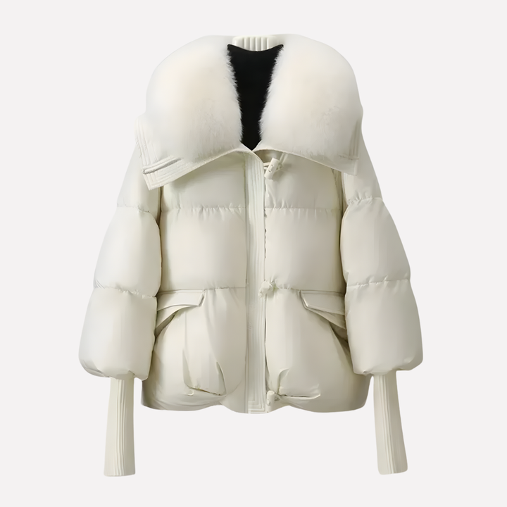Damen Pufferjacke mit Kunstfellkragen