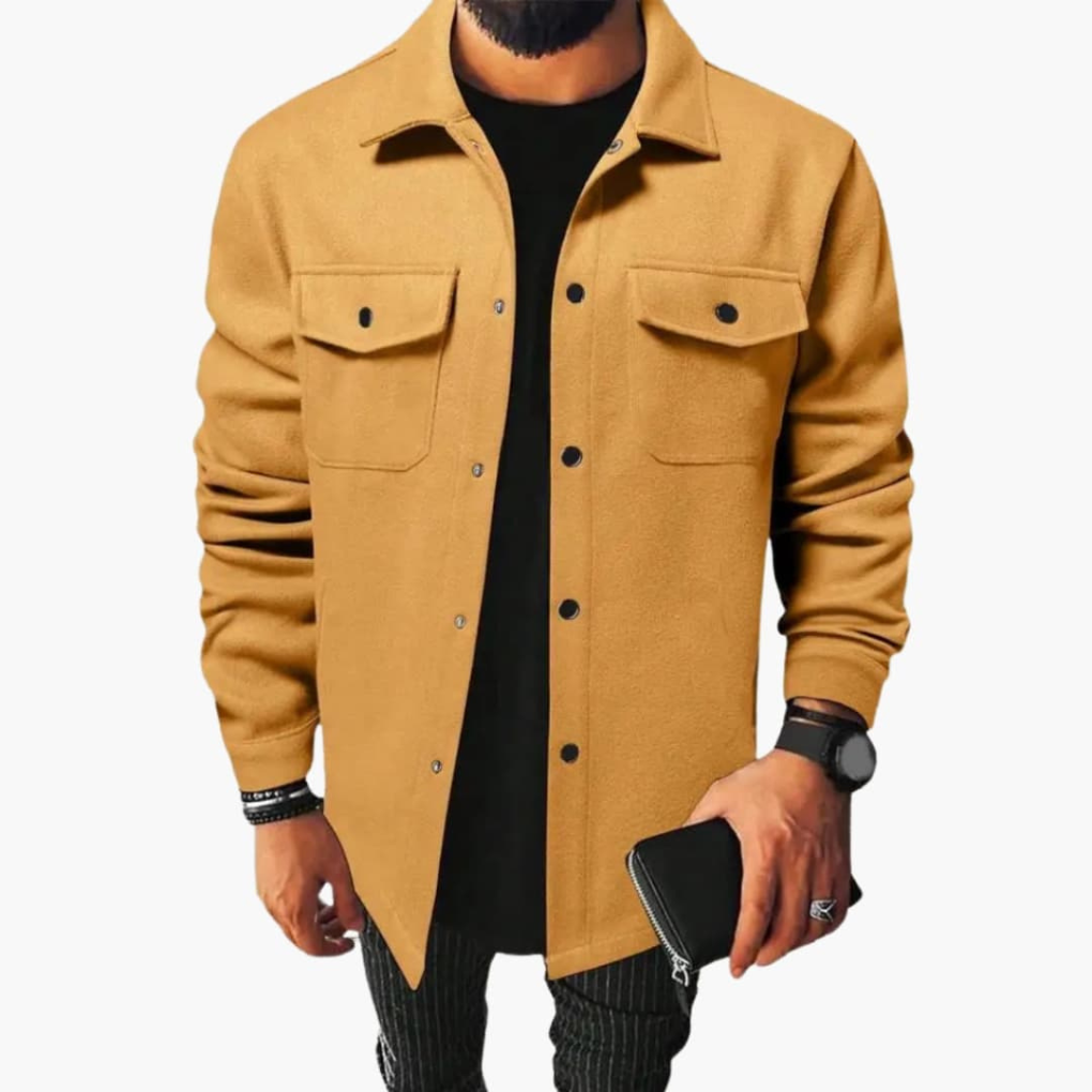 Herrenhemdjacke mit Knopfleiste