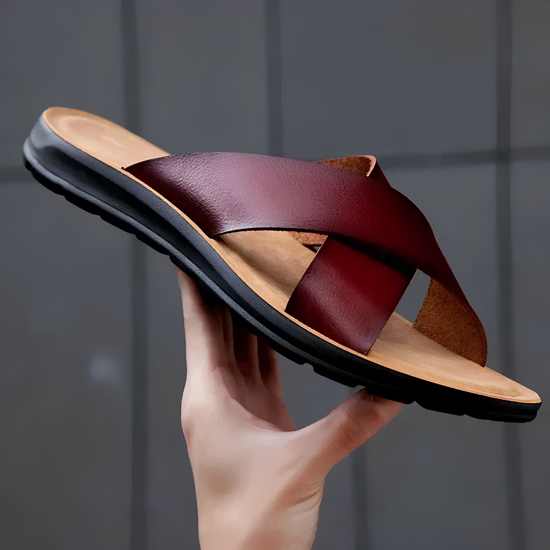 Italienische Herren-Leder-Pantoletten