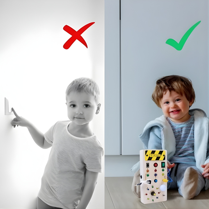 Montessori Busy Board mit LED-Lichtern