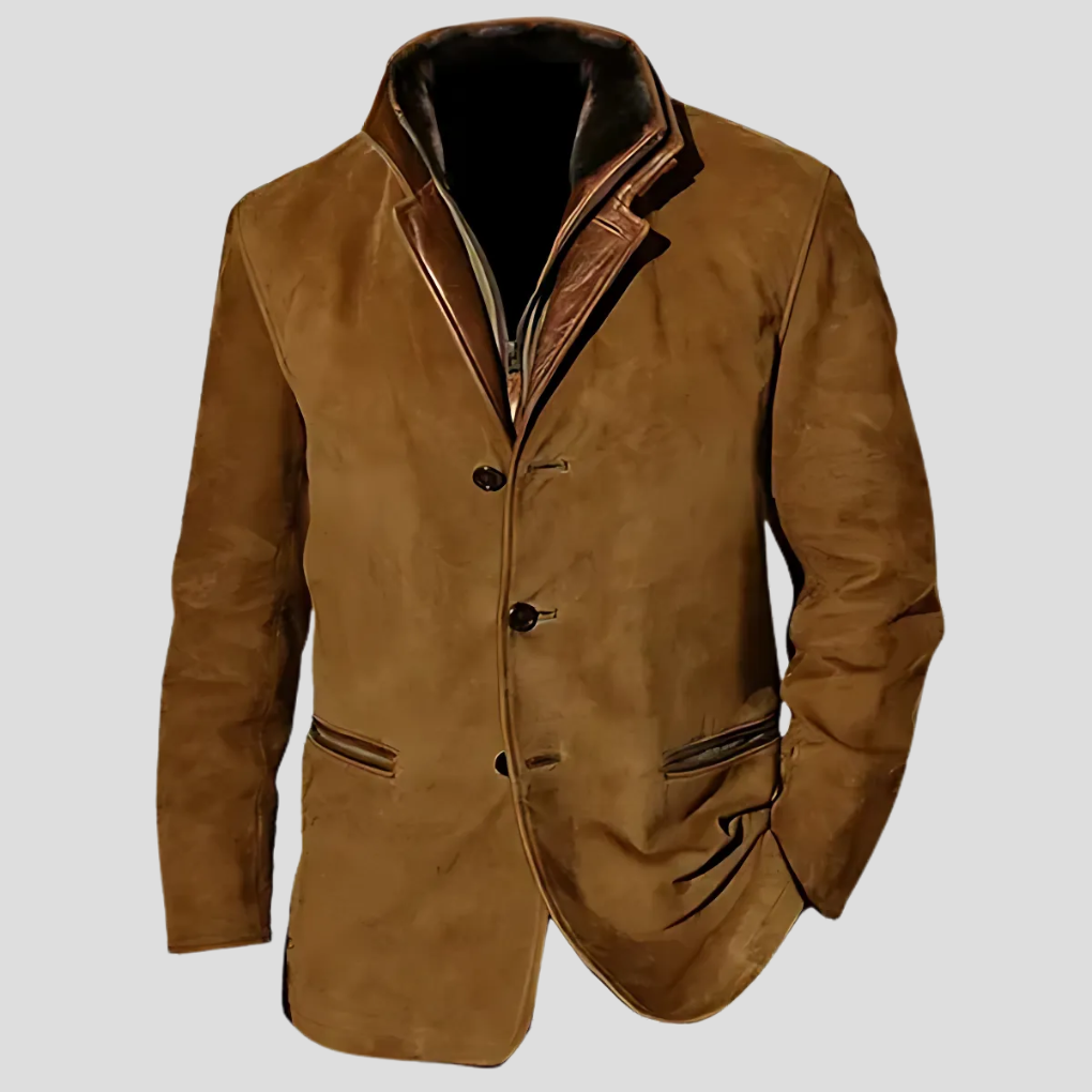 Herrenjacke im Retro-Stil mit kontrastierendem Kragen