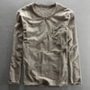 Vintage-Baumwollshirt mit langen Ärmeln und Rundhalsausschnitt