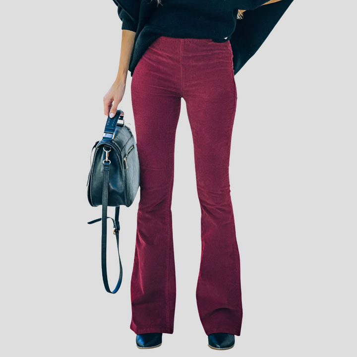 Damenhose aus Vintage-Cord mit hoher Taille