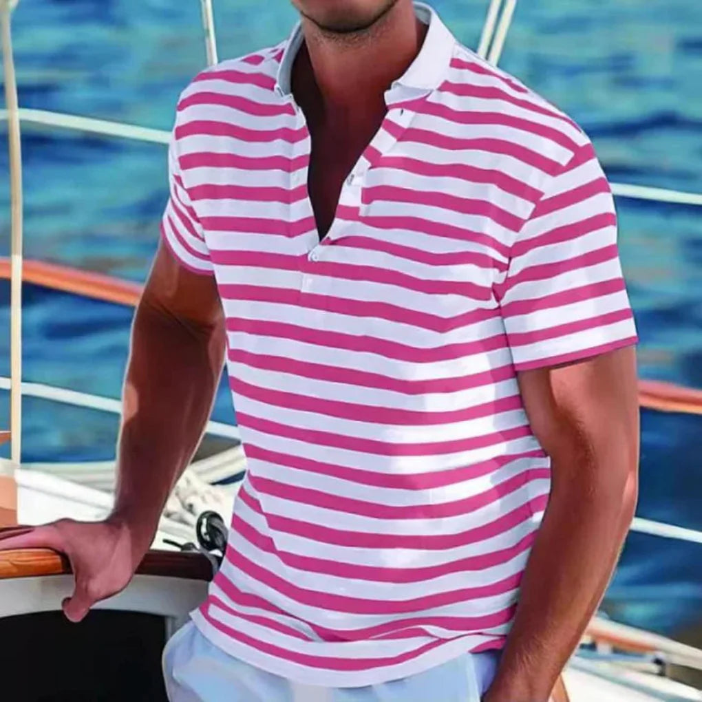 Retro-Polohemd mit Streifen für Herren