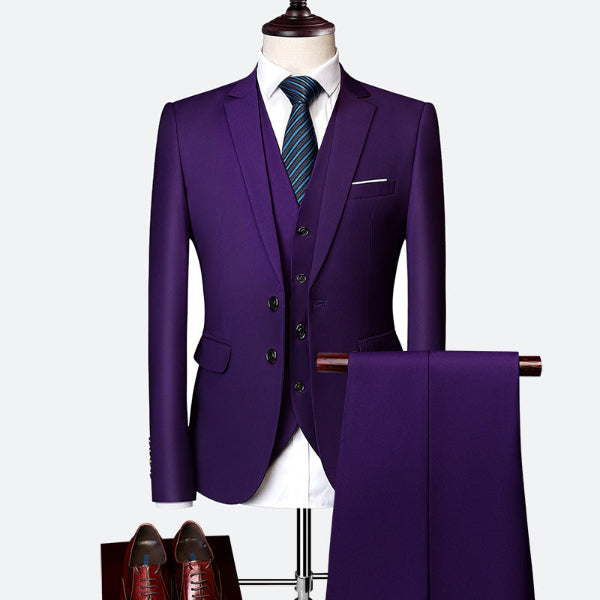 Luxuriöses 3-teiliges Slim Fit-Paket für Herren