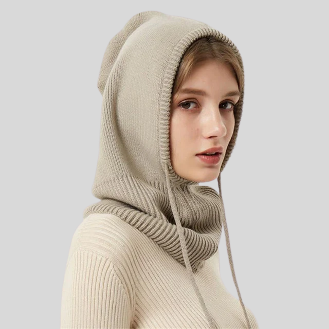 Gestrickter Winter-Hoodie mit Kapuze