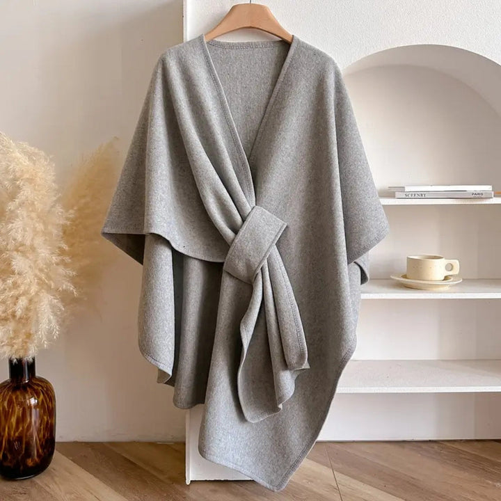 Luxuriöser windabweisender Schal-Mantel für Damen