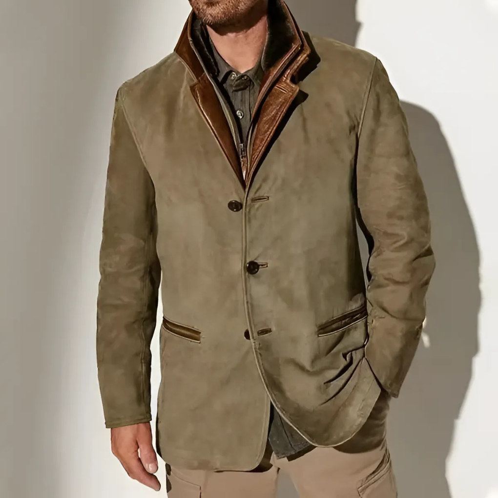 Herrenjacke im Retro-Stil mit kontrastierendem Kragen