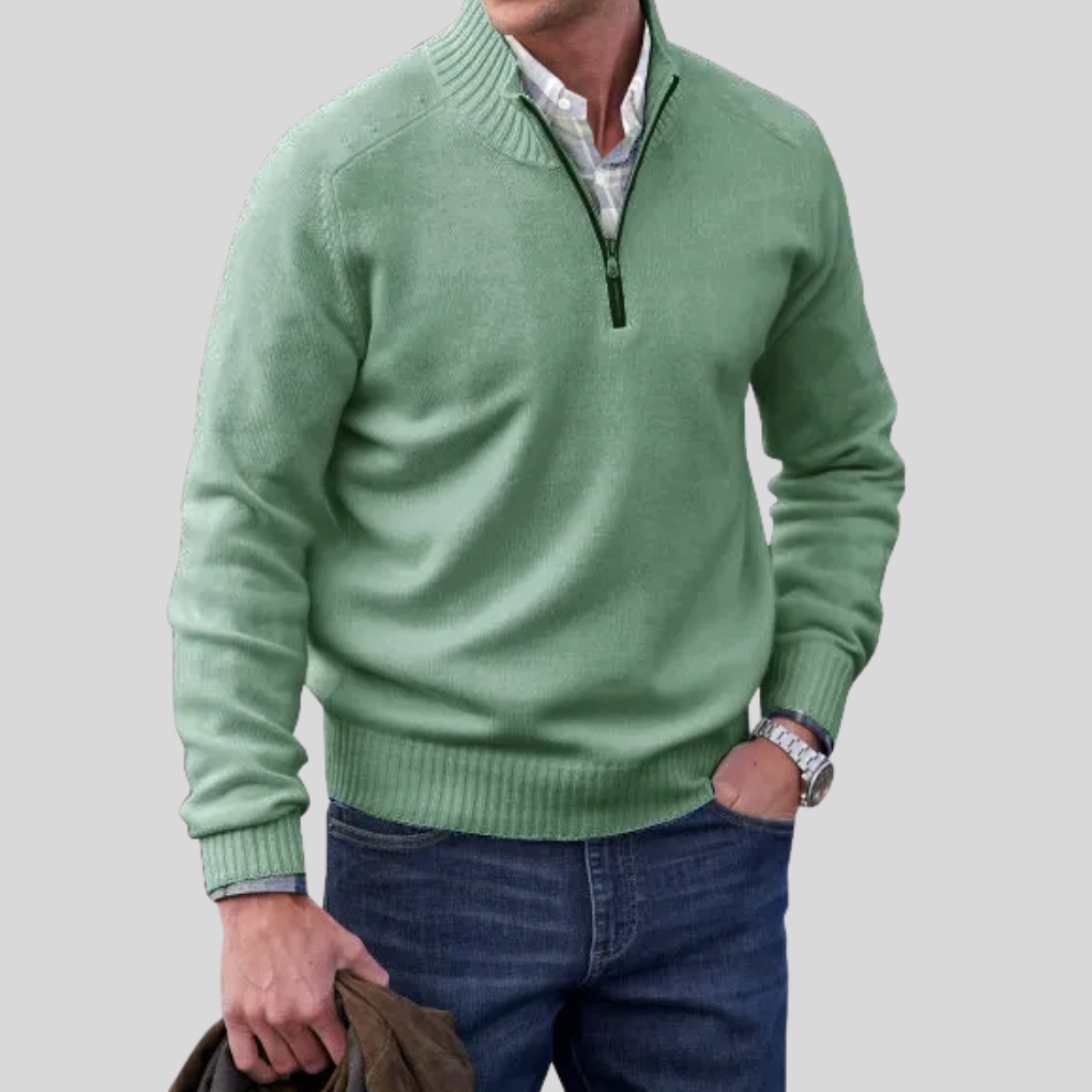 Herren-Pullover mit Reißverschluss vorne