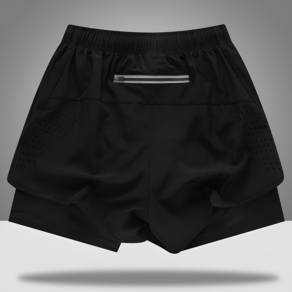 Schnelltrocknende Herren-Laufshorts mit Reißverschluss
