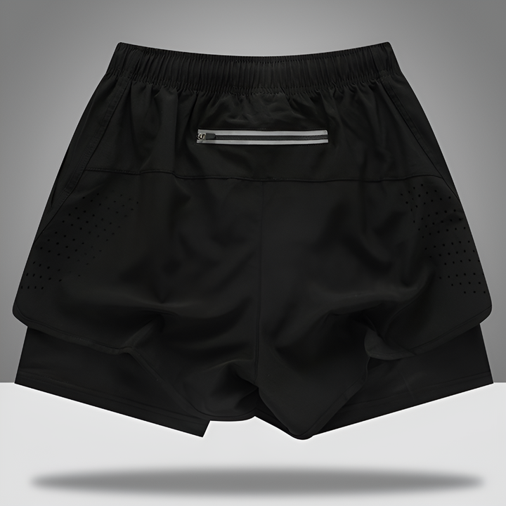 Schnelltrocknende Herren-Laufshorts mit Reißverschluss