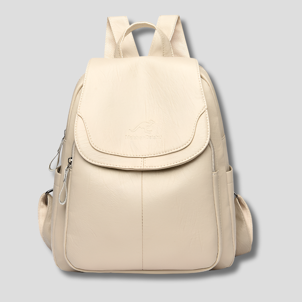 Diebstahlsicherer Lederrucksack für stilbewusste Frauen