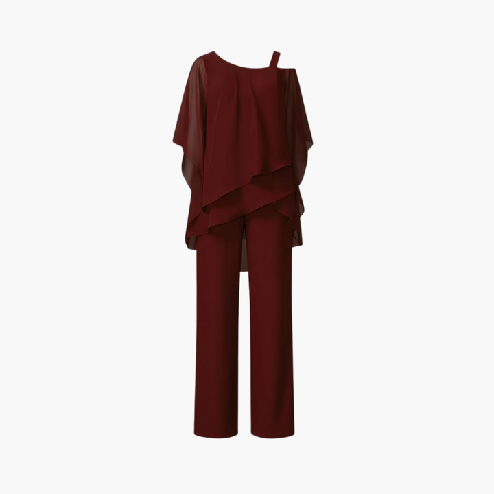 Damen-Jumpsuit mit Kalt-Schulter und weitem Bein