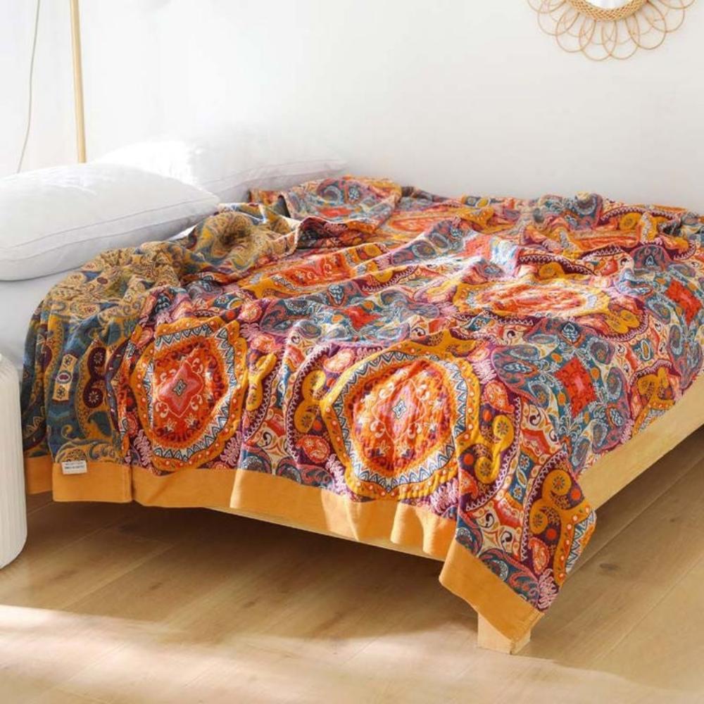Sunrise Boho Wende-Decke