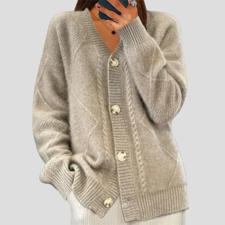 Damen-Strickjacke mit Knopfleiste