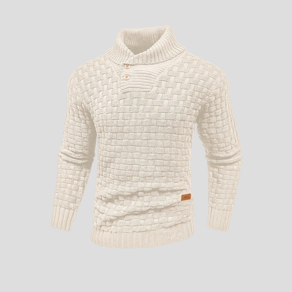 Halbkragen-Pullover mit Knöpfen für Herren