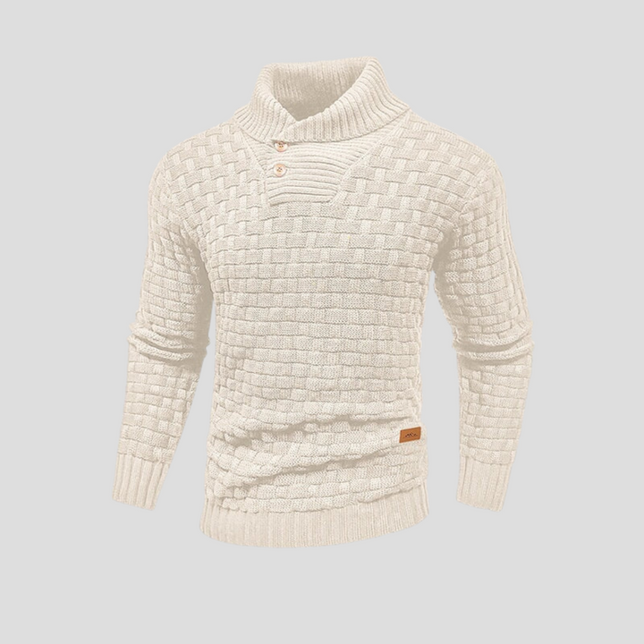 Halbkragen-Pullover mit Knöpfen für Herren