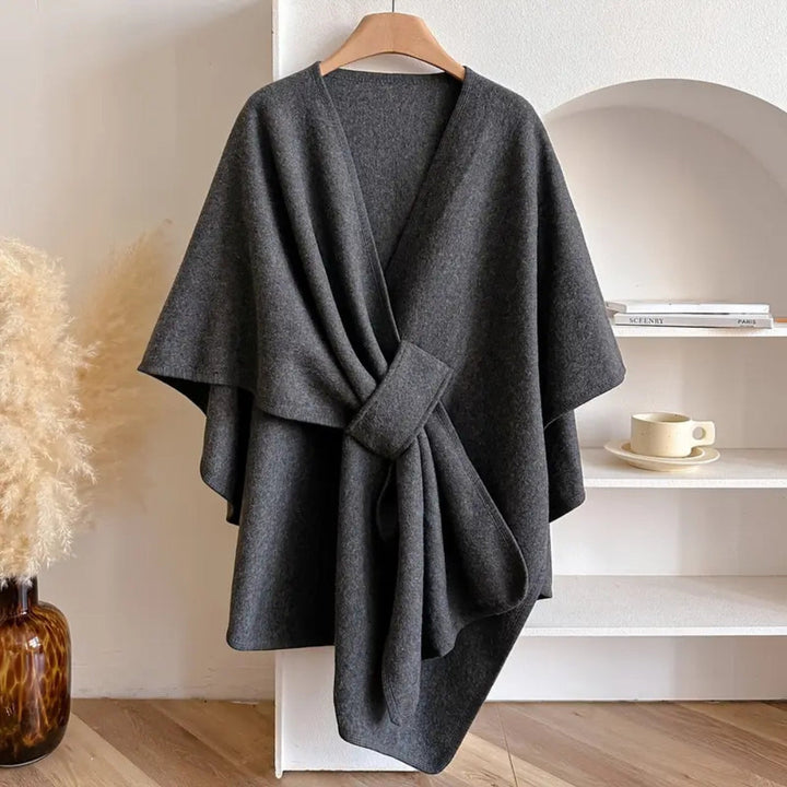 Luxuriöser windabweisender Schal-Mantel für Damen
