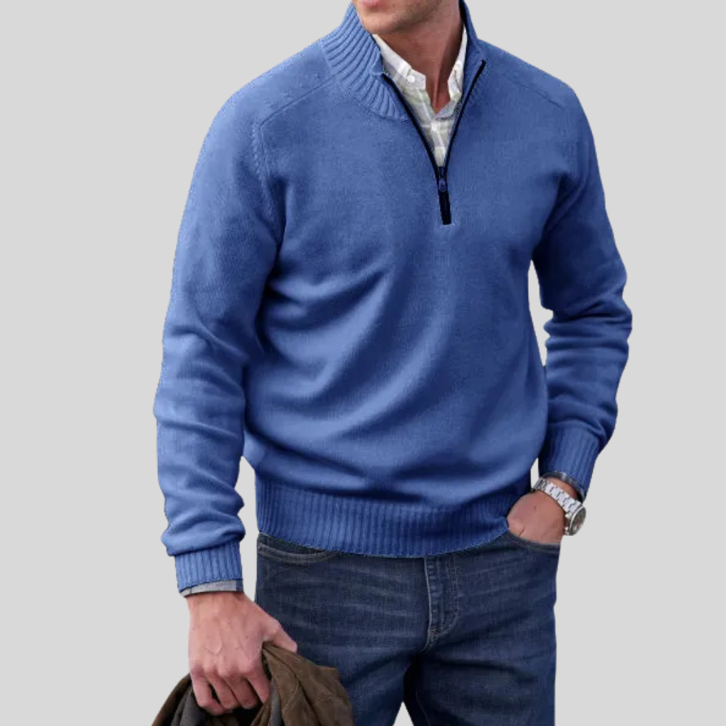 Herren-Pullover mit Reißverschluss vorne