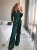 Jumpsuit mit V-Ausschnitt und weitem Bein für Damen