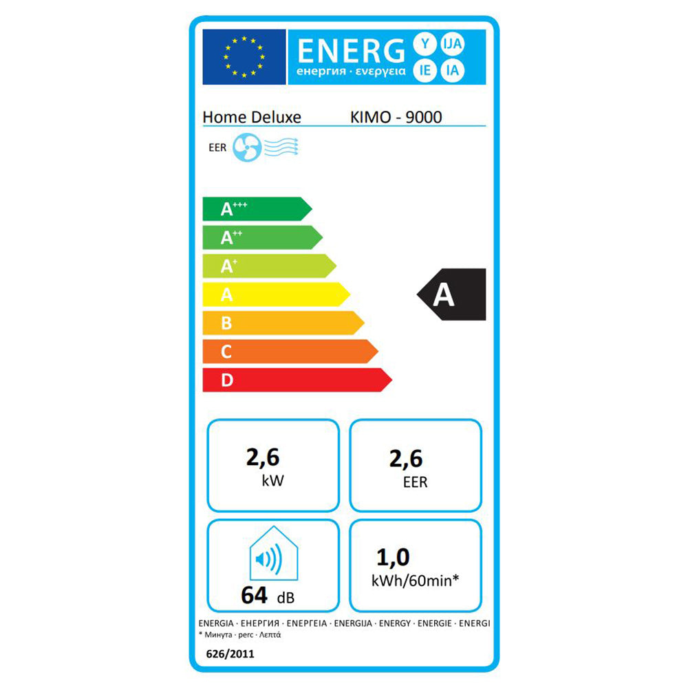 Mobiele Airconditioner KIMO 9000 BTU – 3-in-1 Koeling, Ventilatie & Ontvochtiging