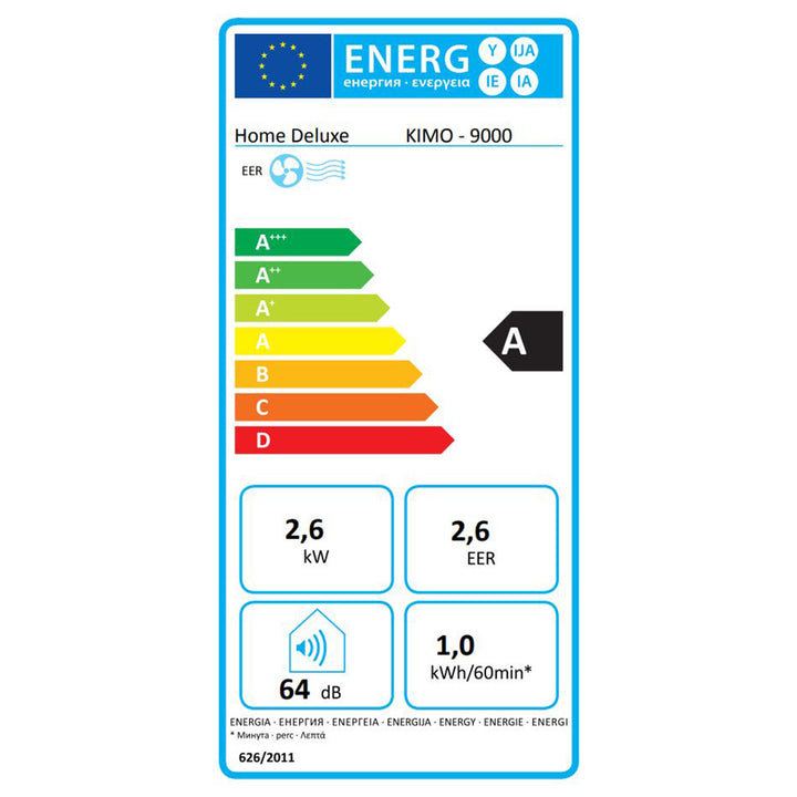 Mobiele Airconditioner KIMO 9000 BTU – 3-in-1 Koeling, Ventilatie & Ontvochtiging