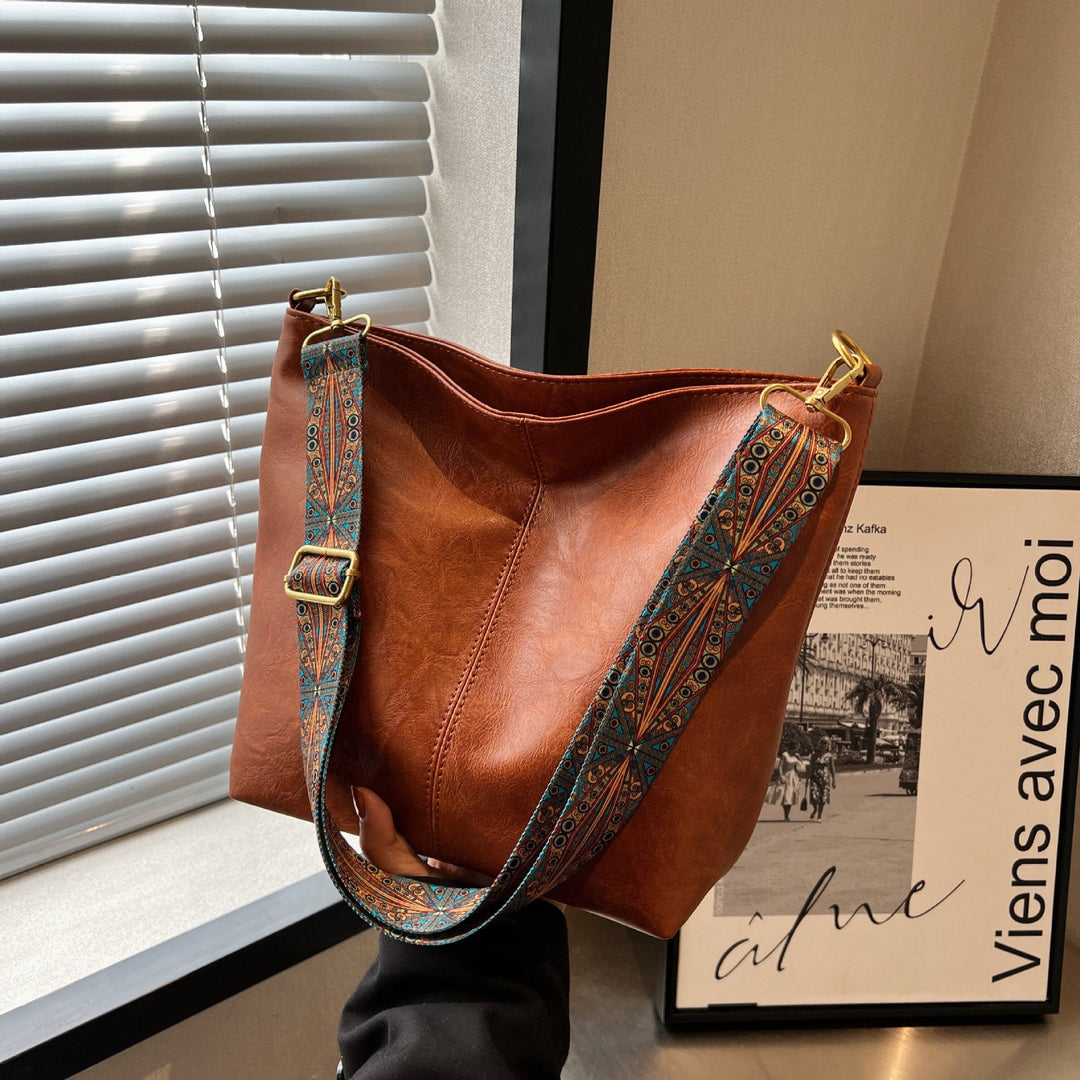 Lederhandtasche mit großem Fassungsvermögen für Damen