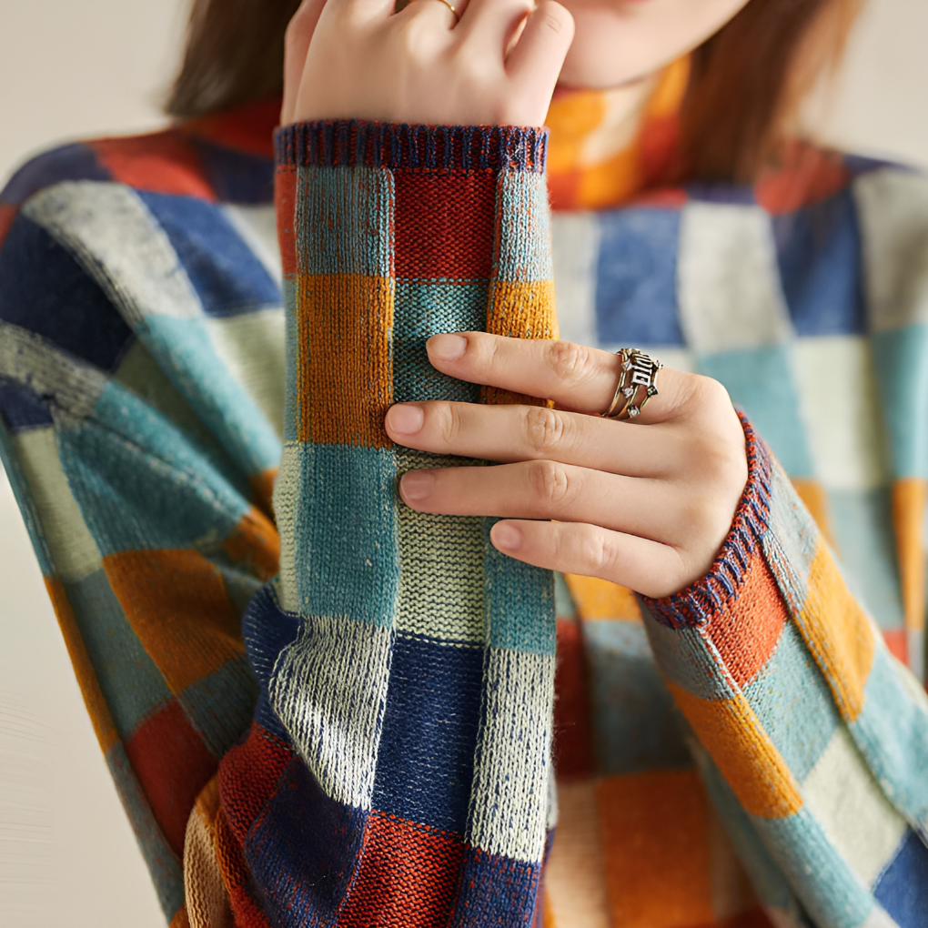 Luxuriöser Pullover aus feiner Wolle mit hohem Kragen