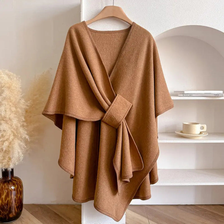 Luxuriöser windabweisender Schal-Mantel für Damen
