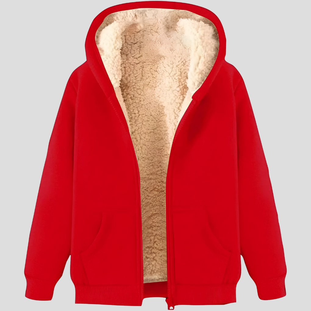 Warme Herren-Winterjacke mit Fleecefutter und Kapuze
