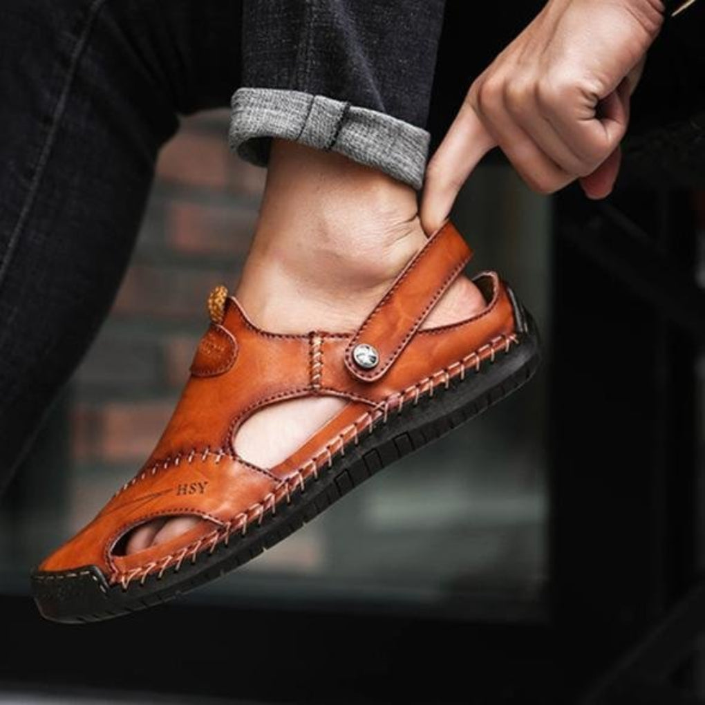 Atmungsaktive Ledersandalen für Herren