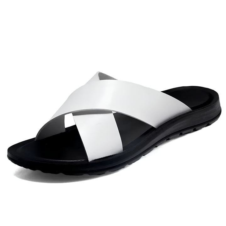 Italienische Herren-Leder-Pantoletten