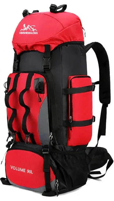 90 l wasserabweisender Camping- und Wanderrucksack