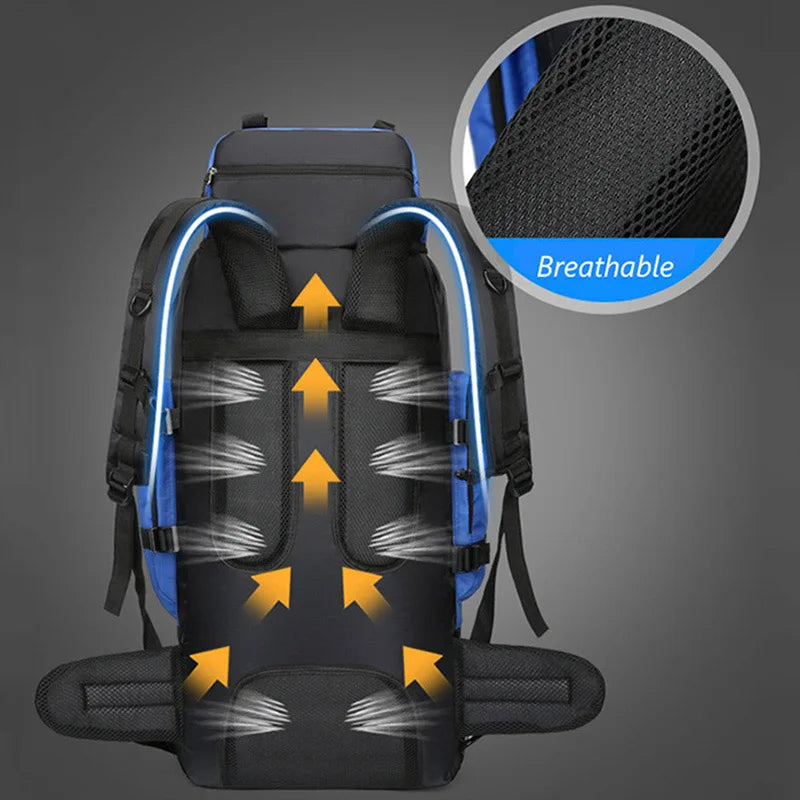90 l wasserabweisender Camping- und Wanderrucksack
