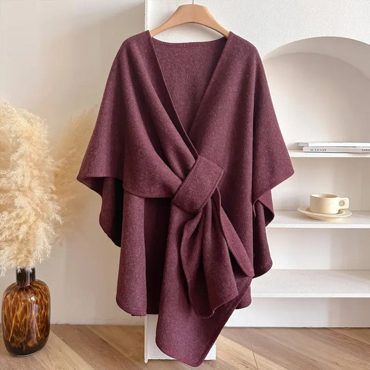 Luxuriöser windabweisender Schal-Mantel für Damen