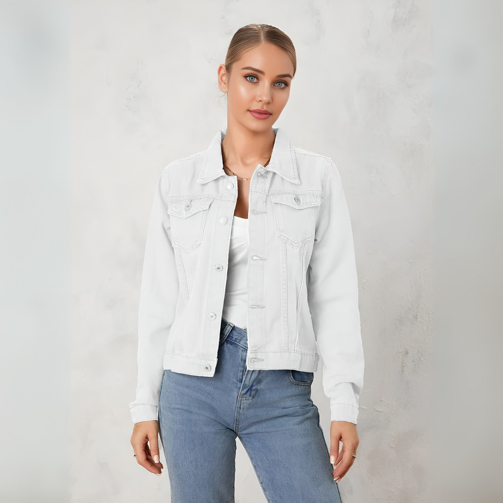 Klassische Jeansjacke für Damen mit Knopfleiste