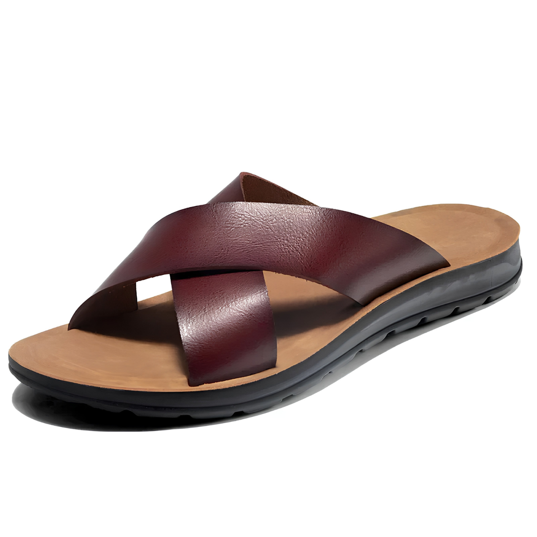 Italienische Herren-Leder-Pantoletten