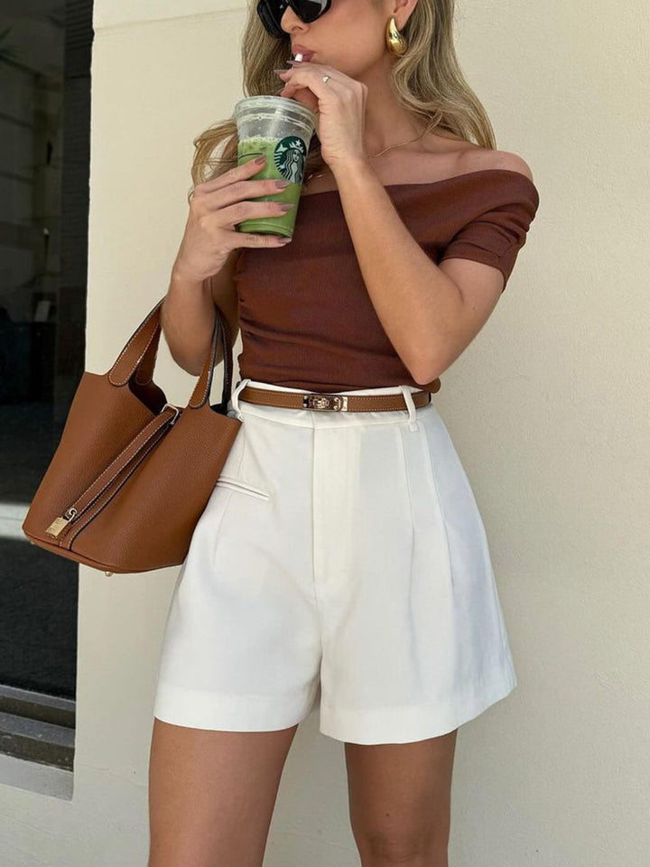 Damen-Shorts mit hoher Taille und tailliertem Schnitt