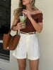 Damen-Shorts mit hoher Taille und tailliertem Schnitt