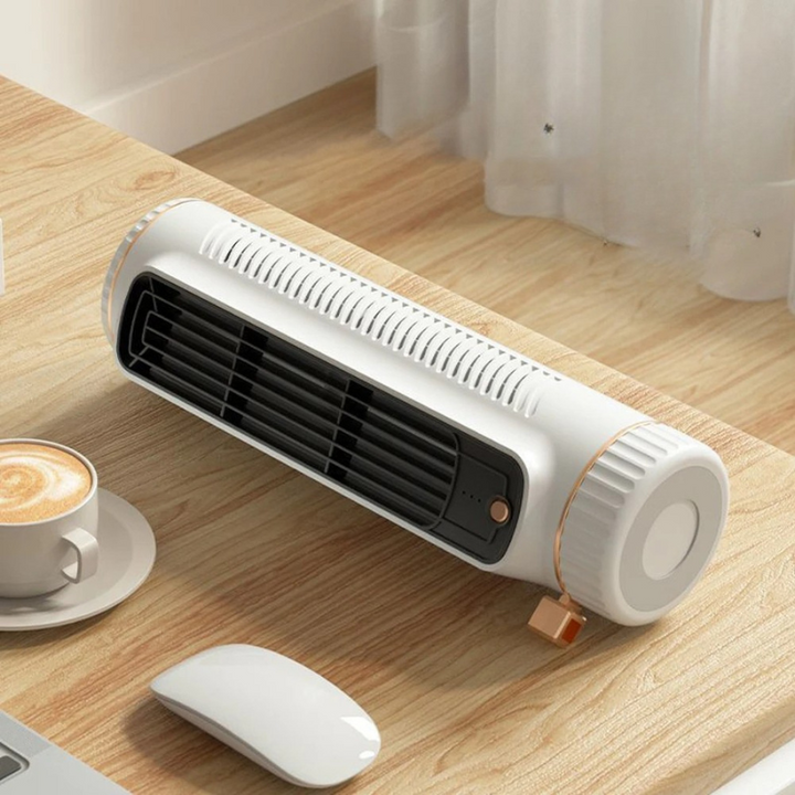 Tragbarer Turmventilator Ohne Rotorblätter, Leiser USB Akku Ventilator, Mini Luftkühler