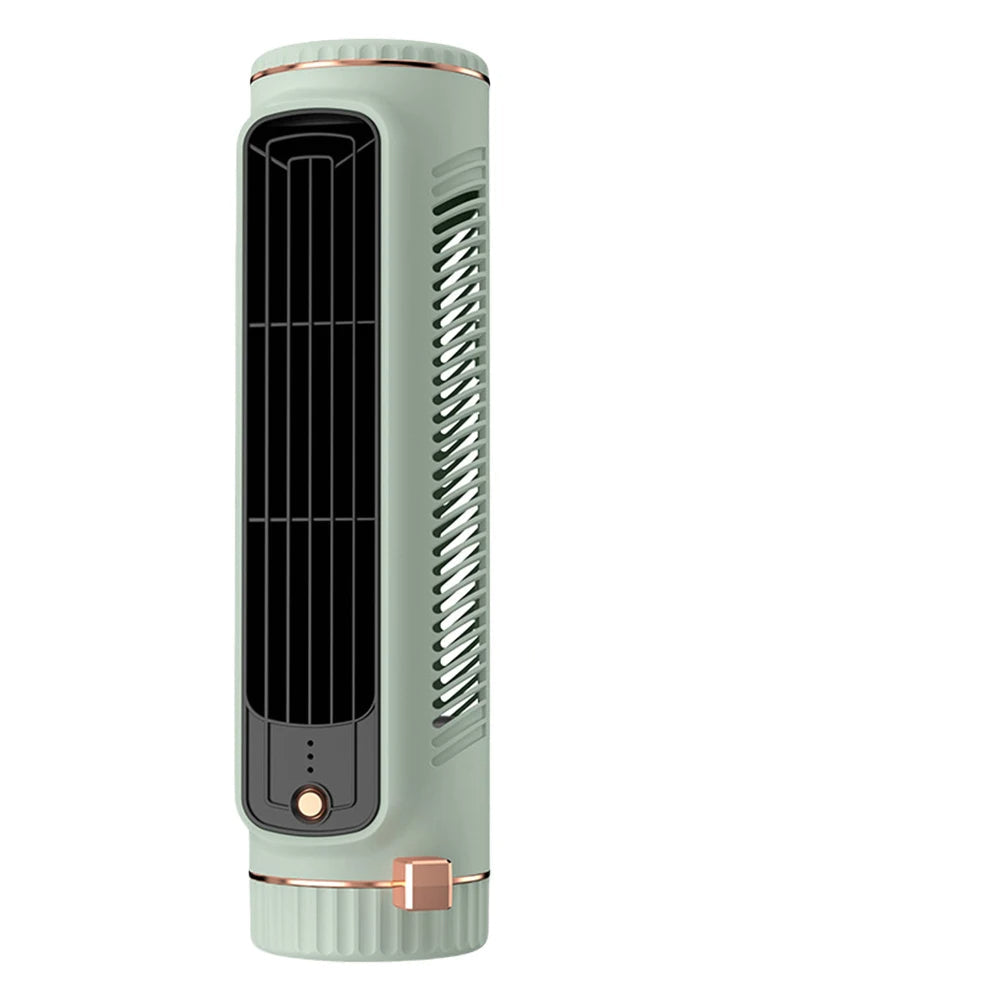 Tragbarer Turmventilator Ohne Rotorblätter, Leiser USB Akku Ventilator, Mini Luftkühler