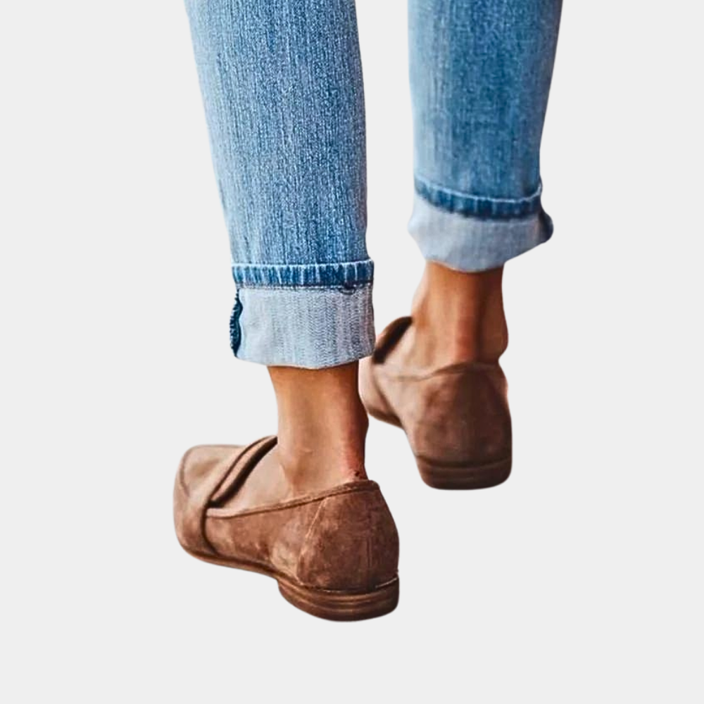 Slip-On-Loafer für Damen in Wildlederoptik