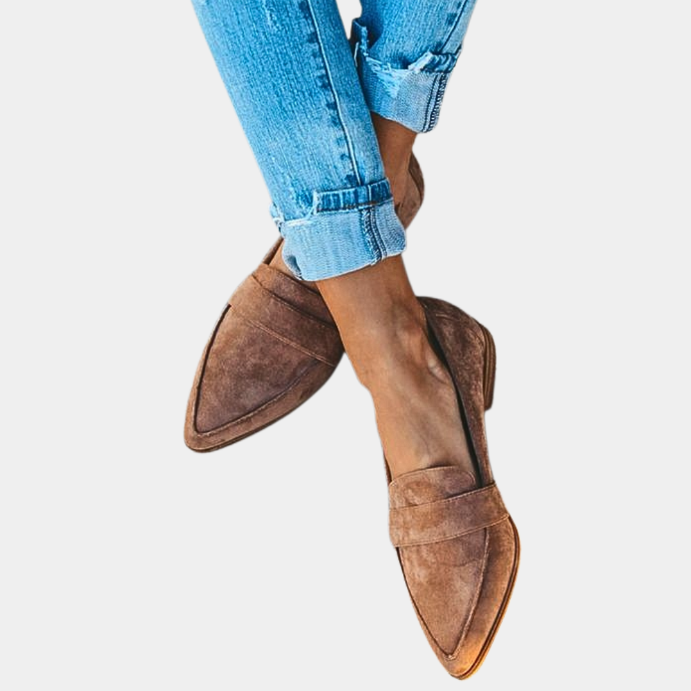 Slip-On-Loafer für Damen in Wildlederoptik