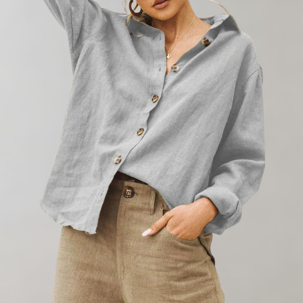 Vintage Leinenbluse für Damen