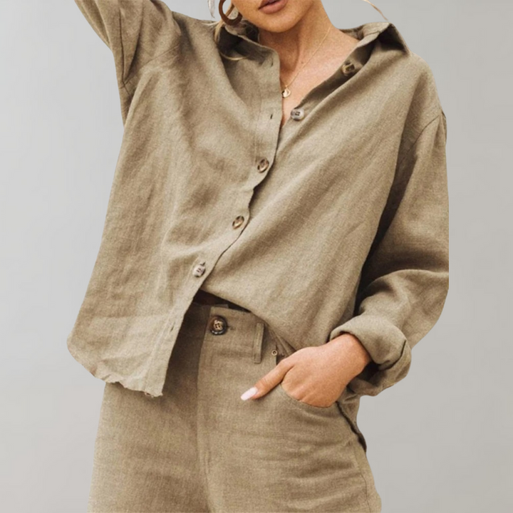 Vintage Leinenbluse für Damen