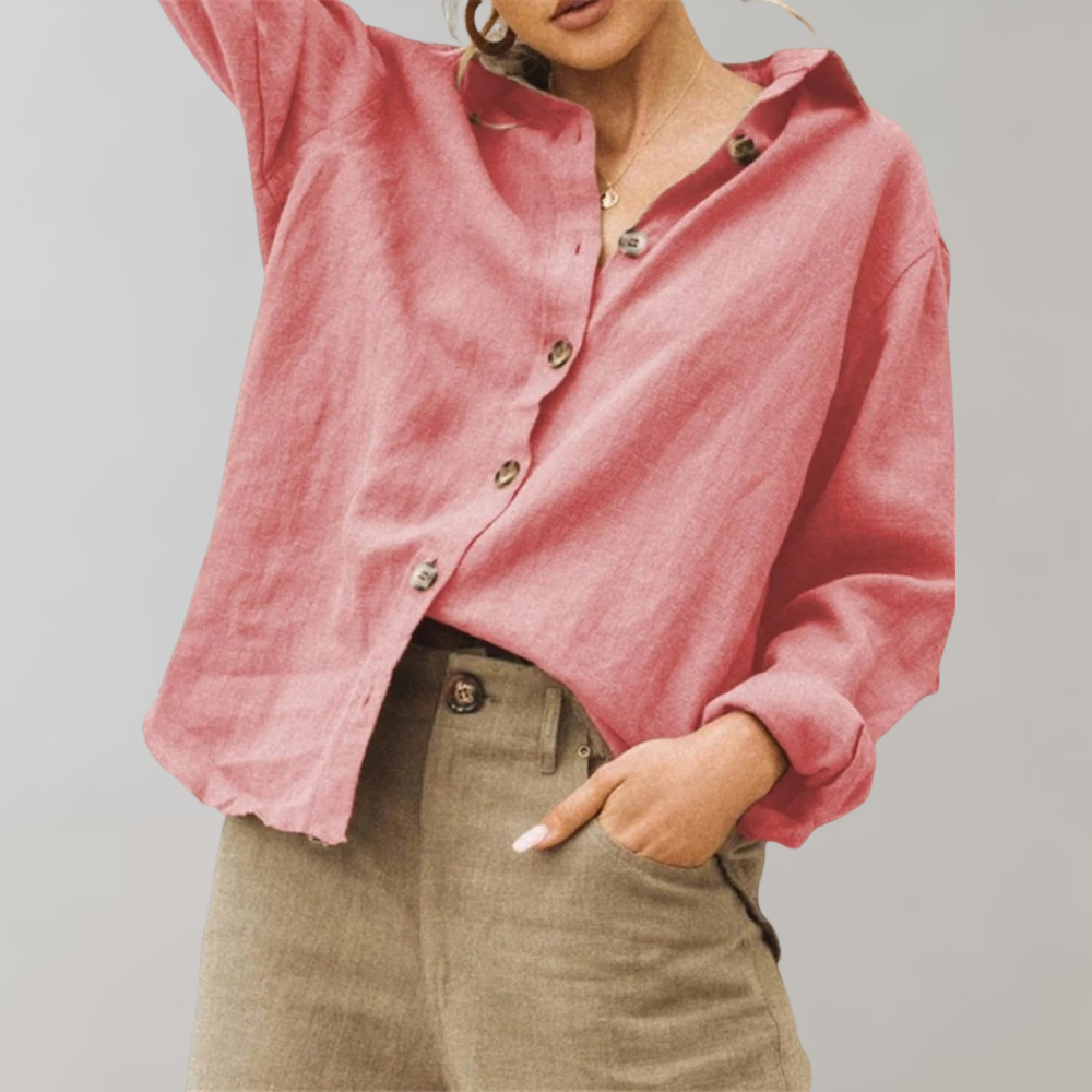 Vintage Leinenbluse für Damen
