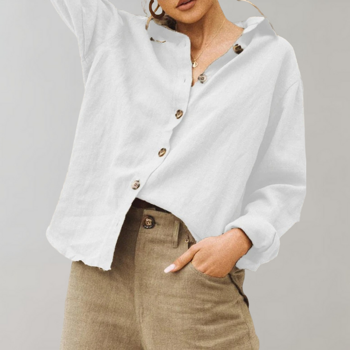 Vintage Leinenbluse für Damen